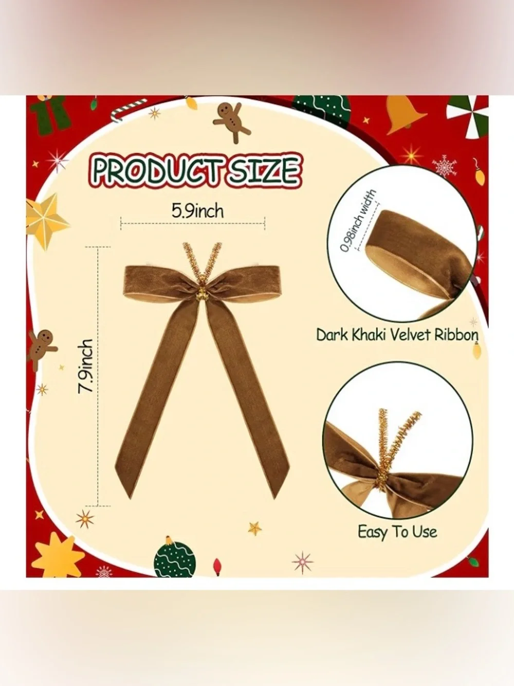 Riceshoot 30 Pcs Christmas Velvet Bow, 6 x 8 Inch Rustic Crafts, SEALED PACKAGE